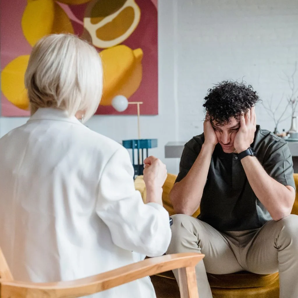 Man attending individual counseling