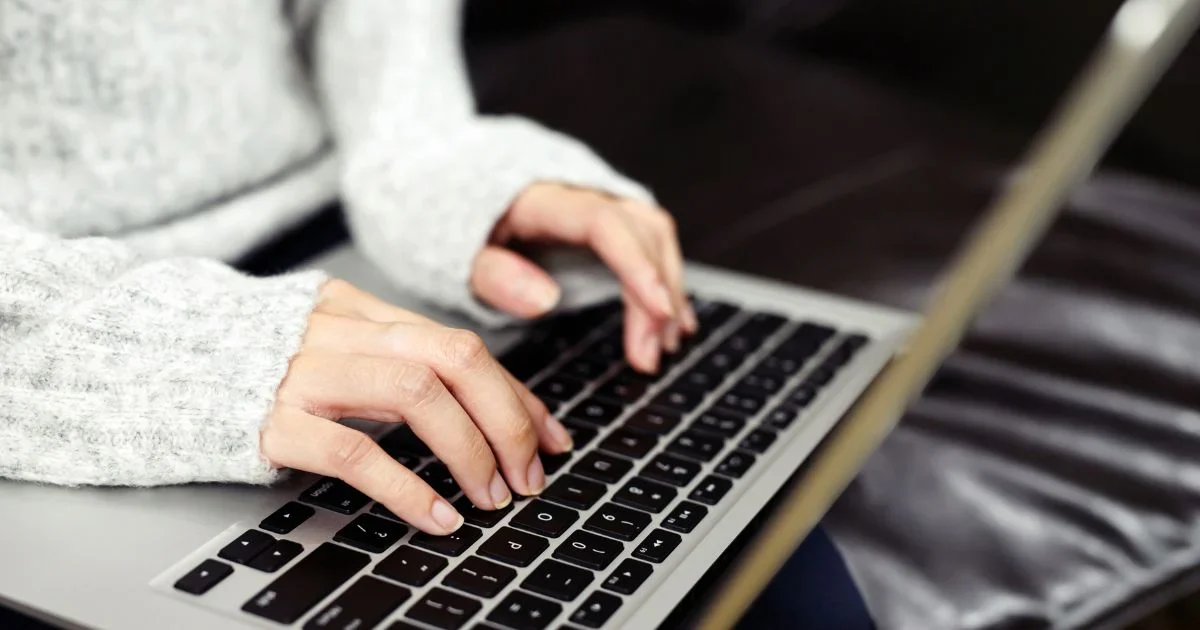 Woman accessing mental health blog