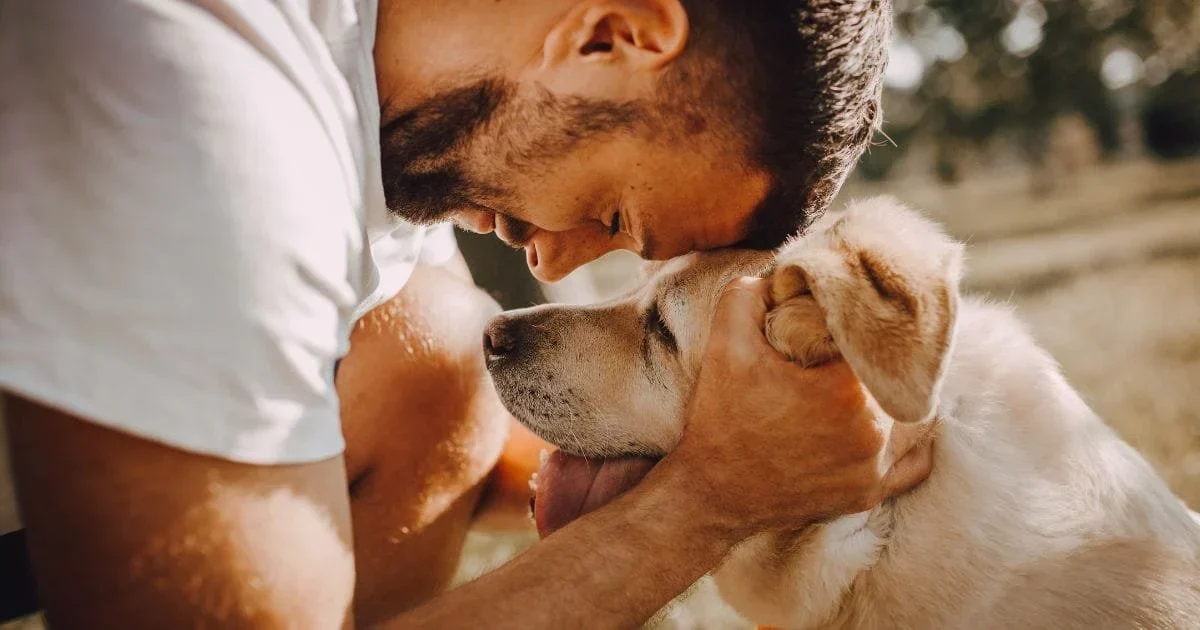 Man with his ESA dog