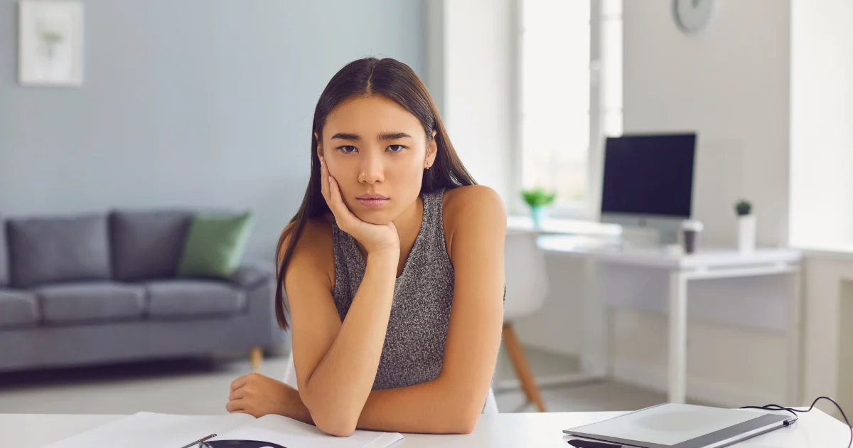 Woman Dissatisfied with Her Work