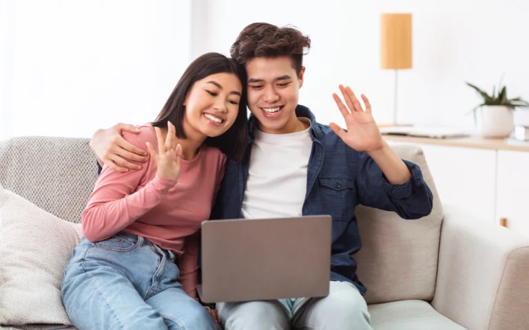 Asian couple receiving telehealth services in Arizona