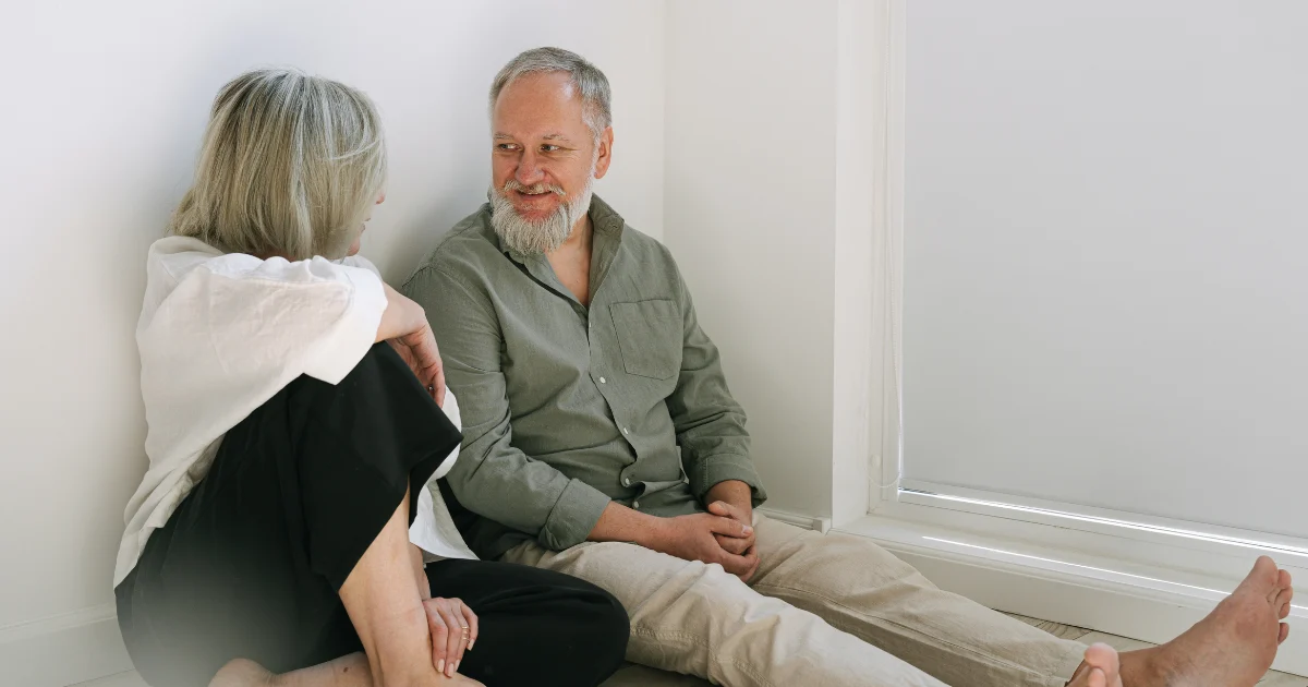 Husband genuinely listening to his wife